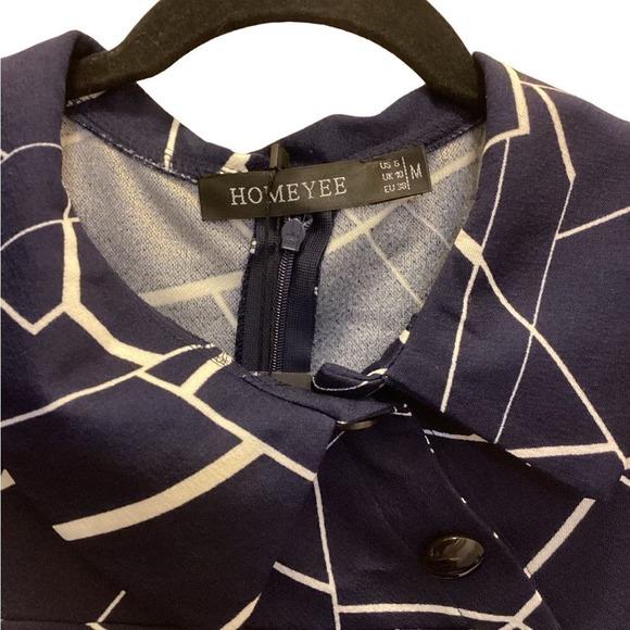 Homeyee Women's Geometric Print Fitted‎ Career Casual Pencil Dress - Size M - Picture 7 of 13